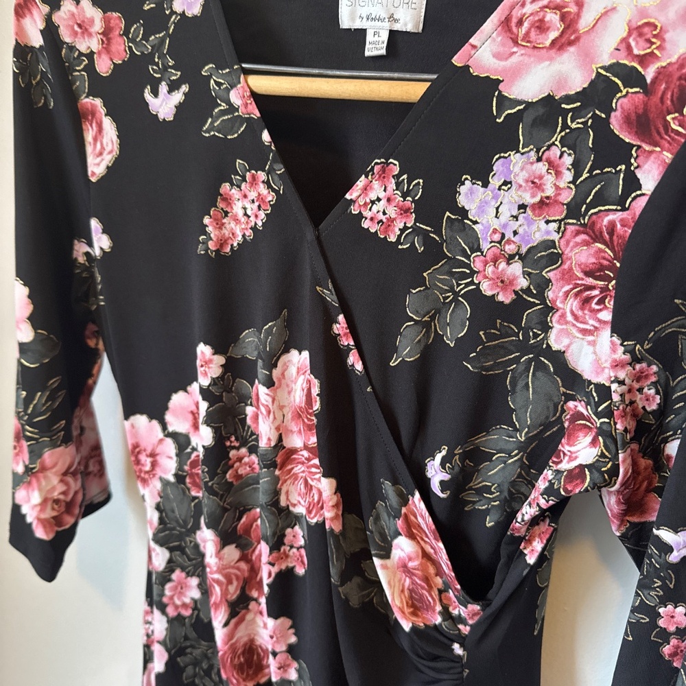 Signature by Robbie Bee floral ruffle bottom dress - Picture 3 of 7